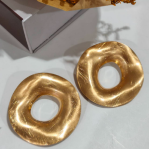 Gold Donut Stud Earrings