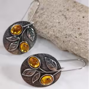 Amber Leaf Earrings