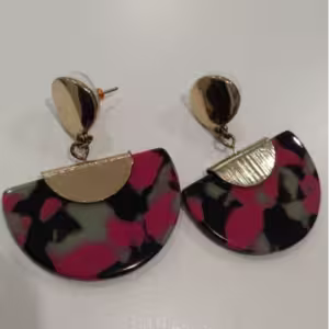Pink Abstract Acrylic Earrings