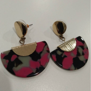 Pink Abstract Acrylic Earrings