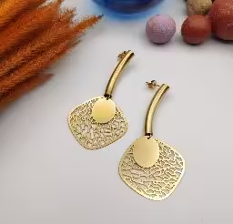 Golden Filigree Fan Earrings