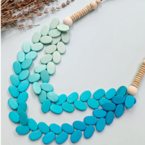 Blue Ombre Pebble Necklace