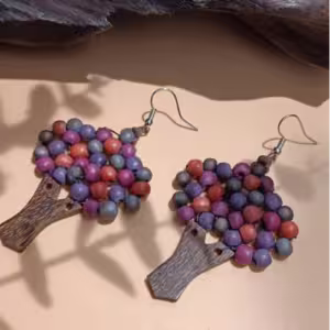Plum Tree Wood Earrings