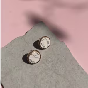 White Stud Earrings
