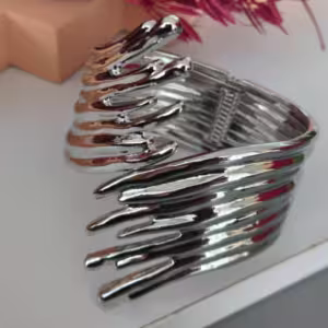Silver Layered Spike Cuff Bracelet