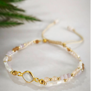 White Pearl Beaded Adjustable Bracelet