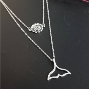 Silver Layered Whale Tail Necklace