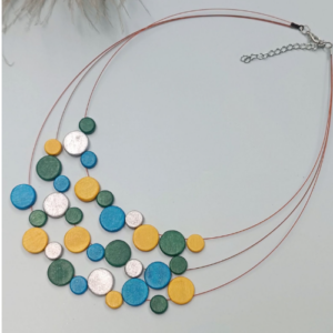 Multicolor Disc Bib Necklace