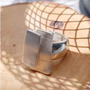 Silver Double Diamond Ring
