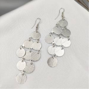 Silver Coin Drop Earrings