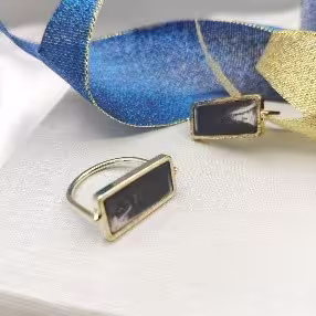 Golden Noir Solitaire Ring