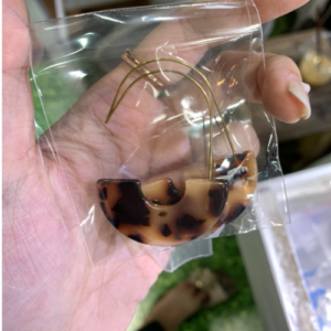 Tortoiseshell Half Moon Earrings