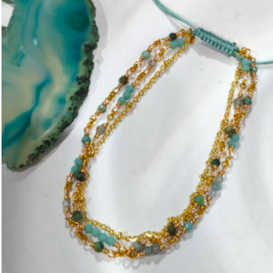 Multicolor Natural Stone Chain Bracelet