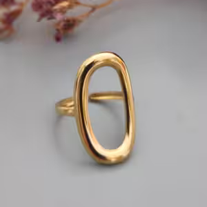Gold Oval Open Ring
