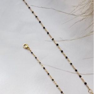Black Beaded Chain Bracelet