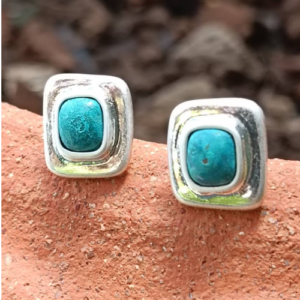 Turquoise Square Stone Stud Earrings