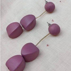 Mauve Stacked Bead Earrings