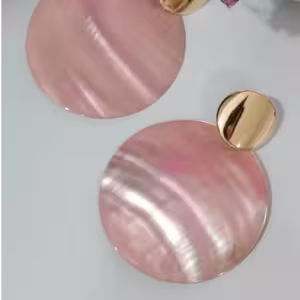 Blush Shell Disc Earrings