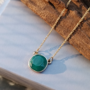 Green Round Stone Necklace