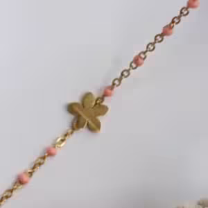 Pink Clover Charm Bracelet