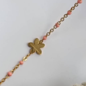 Pink Clover Charm Bracelet