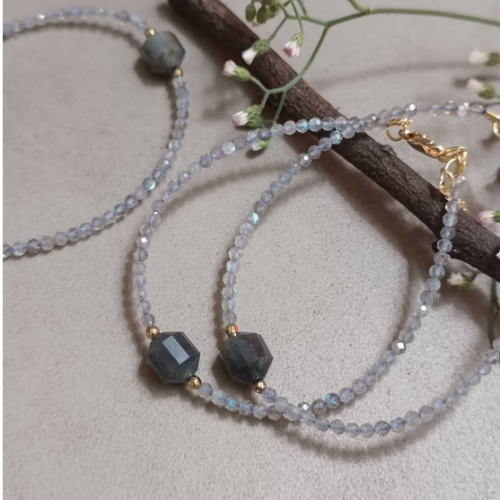 Grey Charm Stone Bracelet