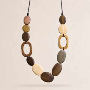 Neutral Link Pebble Necklace