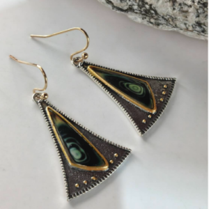 Black Triangle Mosaic Earrings