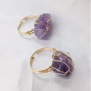 Raw Amethyst Wrap Ring
