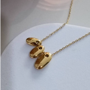 Gold Pebble Drop Necklace