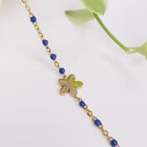 Blue Clover Charm Bracelet