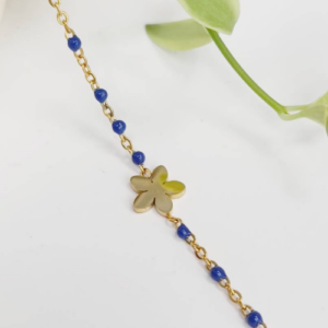 Blue Clover Charm Bracelet