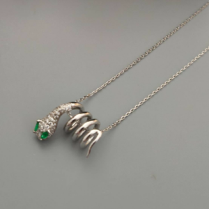 Silver Spiral Gem Pendant Necklace