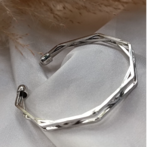 Silver Geometric Cuff Bracelet