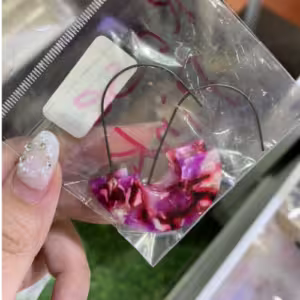 Fuchsia Half Moon Earrings
