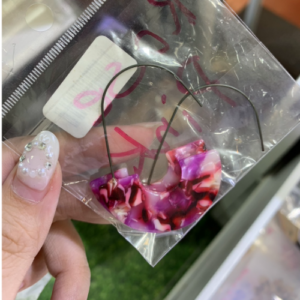 Fuchsia Half Moon Earrings