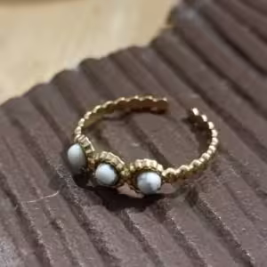 Frosted Triple Beaded Ring
