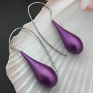 Purple Marquise Hook Earrings
