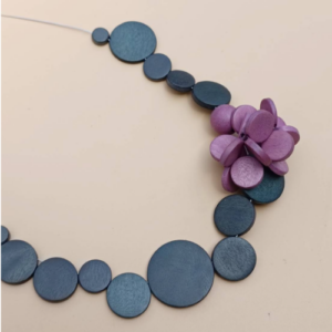 Pink Blue Pebble Necklace