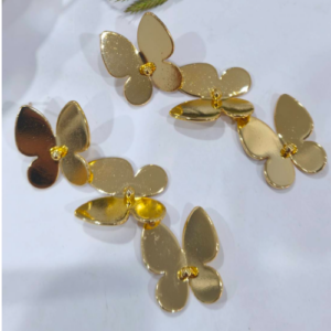 Gold Petal Cluster Drop Earrings