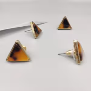 Amber Triangle Stud Earrings