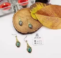 Turquoise Gold Teardrop Earrings