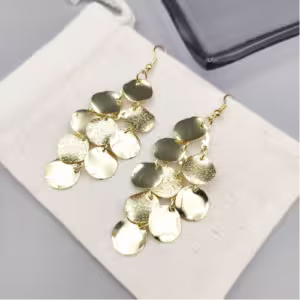 Gold Disc Cluster Earrings