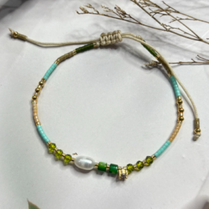 Green Blue Pearl Beaded Bracelet