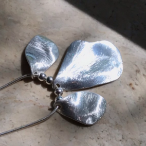 Silver Petal Pendant Necklace