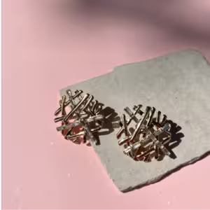 Mixed Metal Cluster Stud Earrings