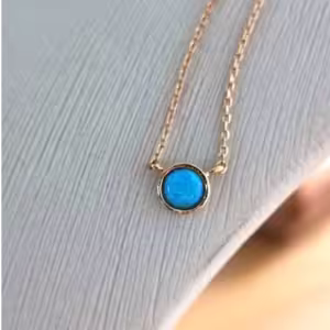 Gold Turquoise Bezel Necklace