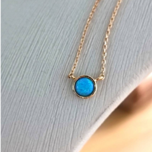 Gold Turquoise Bezel Necklace