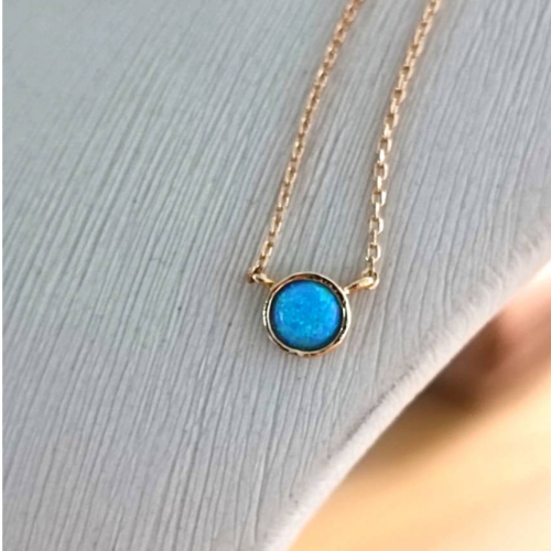 Gold Turquoise Bezel Necklace