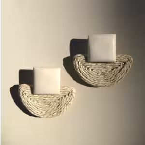 Ivory Woven Half Moon Earrings